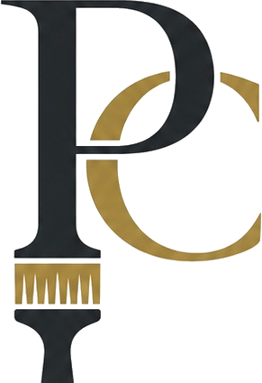 Prime Choice Painters monogram — the letters P and C with a paintbrush